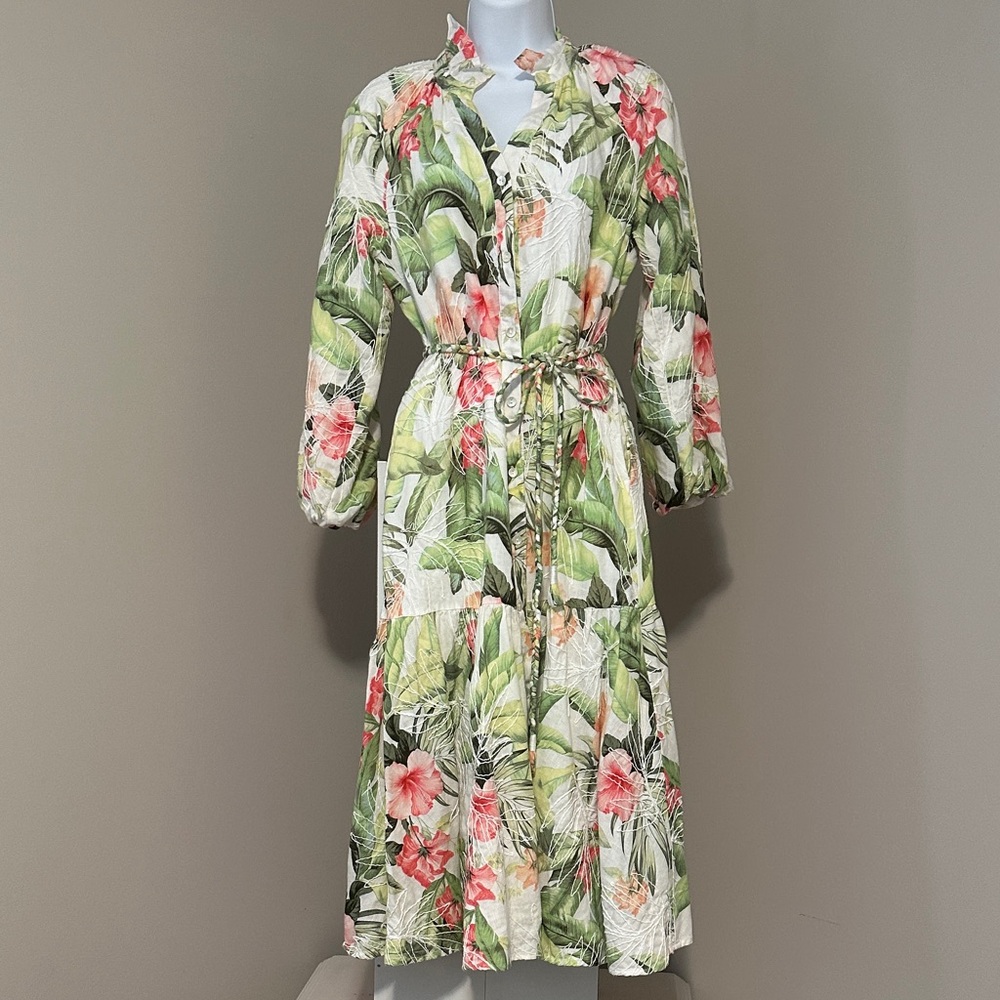 Tommy Bahama Tropical Floral Long Sleeve Dress